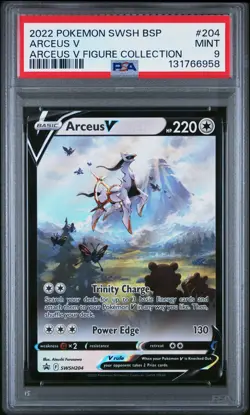 2022 POKEMON SWSH BLACK STAR PROMO ARCEUS V FIGURE COLL #204 ARCEUS V PSA 9 - Image 1