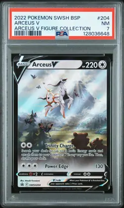 2022 POKEMON SWSH BLACK STAR PROMO ARCEUS V FIGURE COLL #204 ARCEUS V PSA 7 - Image 1