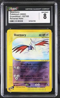 CGC 8 Skarmory 2002 Expedition 63/165 Reverse Holo Pokemon Card - Image 1