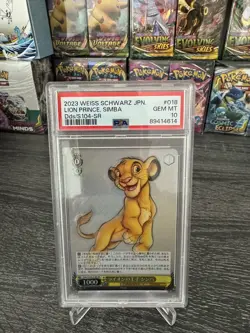 2023 Weiss Schwarz Japanese Disney 100 Lion Prince, Simba SR Card #18 PSA 10 - Image 1