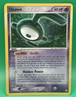 Pokemon TCG Unown Holo Rare Card E/28 Unseen Forces 2005 LP Condition - Image 1