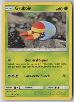 Grubbin 18/214 Pokemon Unbroken Bonds Common Near Mint Card (NM) 1 - Image 1