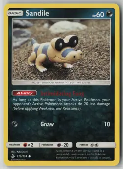 Sandile 113/214 Pokemon Unbroken Bonds Common Near Mint Card (NM) 1 - Image 1