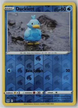 Ducklett 046/196 Pokemon Lost Origin Reverse Holo Card Near Mint (NM) 1 - Image 1