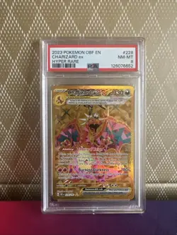 Pokemon TCG Charizard EX Obsidian Flames Holo Hyper Rare Card 228 PSA 8 - Image 1