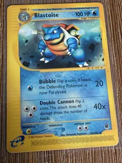 Pokemon TCG Blastoise 36/165 Non-Holo Rare Expedition Base Set Rare MP - Image 1