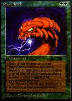 1x Powerleech Moderate Play, English Antiquities MTG Magic - Image 1