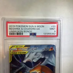 2019 Pokemon Reshiram & Charizard GX Holo Sun Moon Unbroken Bonds 20/214 PSA 9 - Image 3