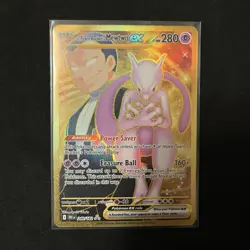 Pokemon TCG Team Rocket's Mewtwo Ex 240/182 Destined Rivals Holo Hyper Rare - Image 1