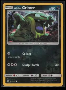 Alolan Grimer 127/236 Pokemon Unified Minds Common Near Mint Reverse Holo - Image 1