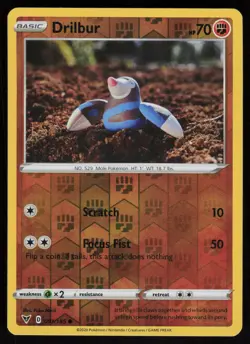 Drilbur 091/185 Pokemon Vivid Voltage Common Reverse Holo MP - Image 1
