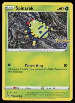 Spinarak 006/078 Pokemon Pokemon GO Common Near Mint - Image 1