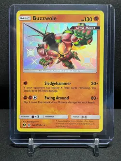 Buzzwole SV24/SV94 Shiny Vault Rare Holo Pokemon 2019 Hidden Fates NM - Image 1