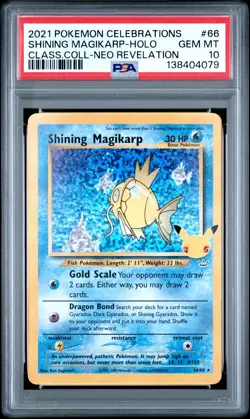 2021 POKEMON CELEBRATIONS CLASSIC COLL #66 SHINING MAGIKARP-HOLO PSA 10 - Image 1