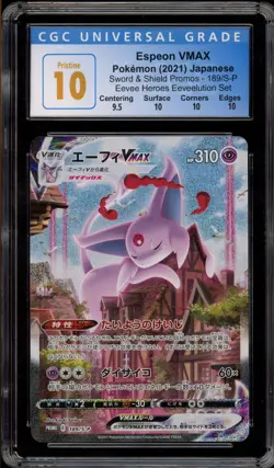 Pokemon Espeon VMAX Eevee Heroes Japanese Alt Art Promo 189/S-P CGC 10 Pristine - Image 1