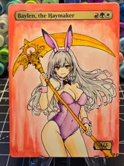 Baylen, the Haymaker | MTG *Altered Hand Colored Original Art Anime - - Image 1