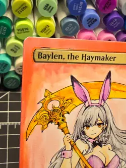 Baylen, the Haymaker | MTG *Altered Hand Colored Original Art Anime - - Image 4