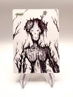 Hand Painted Altered Art Magic The Gathering MTG FOREST Mana ENT ORIGINAL ART - Image 1