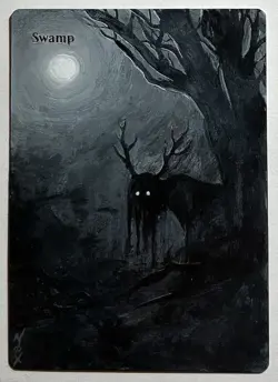 Hand-painted MTG alter | Swamp | textless NOX altered art - Image 1