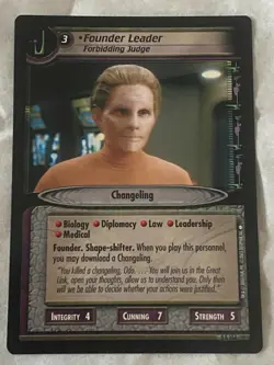Star Trek CCG 2E CTA FOUNDER LEADER Forbidding Judge Card NEVER PLAYED - Image 1