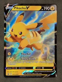Pikachu V SWSH063 Pokemon TCG Promo SWSH: Sword & Shield Promo Cards Near Mint - Image 1