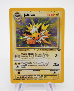 Pokemon Card TCG WoTC Jolteon Jungle 4/64 Holo Unlimited Holo Rare Vintage LP - Image 1