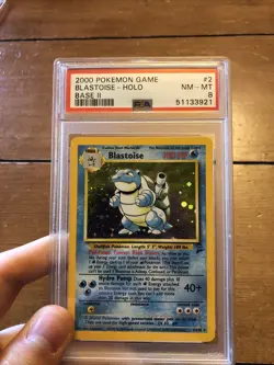 2000 Pokemon PSA 8 Base Set 2 Blastoise Holo - 2/130 NM-MT - Image 1
