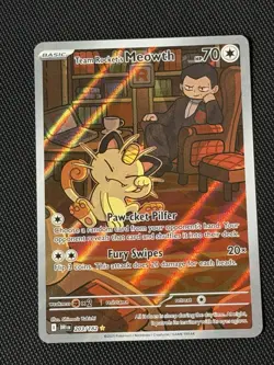 Team Rocket's Meowth Illustration Rare 203/182 Sv10: Destined Rivals POKEMON - Image 1