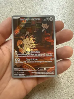 Pokemon Team Rocket's Meowth Illustration Rare 203/182 Sv10: Destined Rivals NM - Image 2