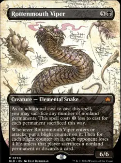Bloomburrow #290 Rottenmouth Viper (Borderless) - Image 1