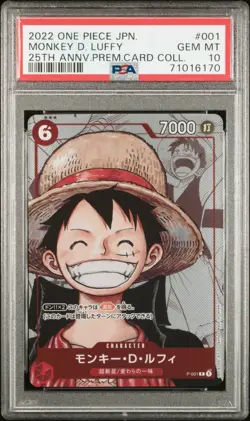 One Piece Japanese Holo Monkey D. Luffy P-001 PSA 10 GEM MINT 25th Ann. Promo - Image 3