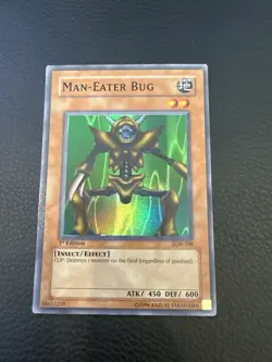 YuGiOh Man-Eater Bug LOB-108 1st Edition | Ultra Rare | NM/LP | Clean Holo - Image 1