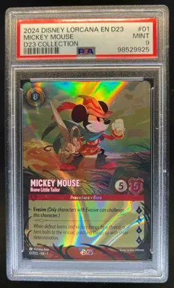2023 Disney Lorcana Mickey Mouse Brave Little Tailor Promos #01/D23 PSA 9 - Image 1