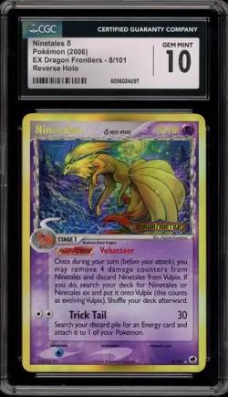 Pokemon Ninetales EX Dragon Frontiers Reverse Holo Rare #8 CGC 10 Gem Mint - Image 1