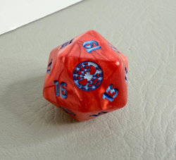 MTG Marvel Spiderman Red Oversized D20 Die Dice Life Counter D&D - Image 1
