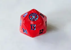 MTG Marvel Spiderman Red Oversized D20 Die Dice Life Counter D&D - Image 1