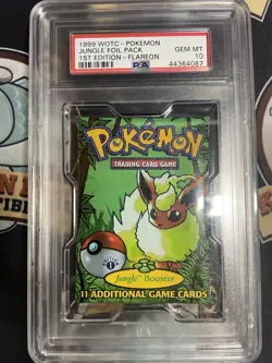 1999 WOTC Pokemon Jungle Foil Pack 1st Edition Flareon Art PSA 10 GEM MINT - Image 1