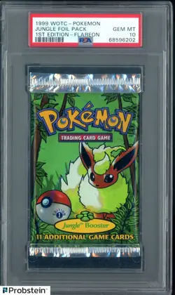 1999 WOTC Pokemon Jungle Foil Pack 1st Edition Flareon Art PSA 10 GEM MINT - Image 1