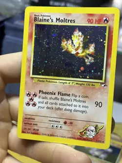 #5 Blaine's Moltres 1/132 Gym Heroes 2000 Holo Rare SWIRL WOTC Pokemon Card TCG - Image 4