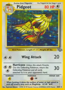 Pidgeot - 8/64 - Pokemon Jungle Unlimited Holo Rare Card WOTC LP - Image 1