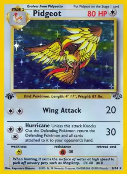 Pidgeot - 8/64 - Pokemon Jungle 1st Edition Holo Rare Card WOTC LP - Image 1