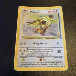Pidgeot Pokemon Card 8/64 Jungle Holo Rare, Unlimited, HP Condition - Image 1