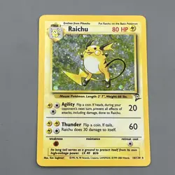 Raichu Holo Swirl 16/130 2000 Base Set 2 Vintage Pokemon Card WOTC - Image 1