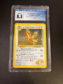CGC 8.5 Lt. Surge's Fearow Gym Heroes 1st Edition 7/132 Holo Pokemon Card NM+ - Image 1