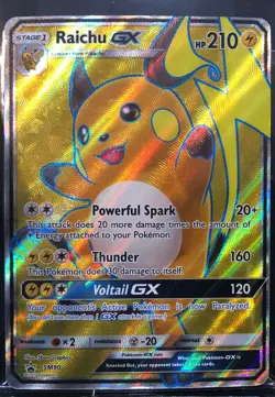 Pokemon RAICHU GX Ultra Rare Promo Card TCG Shining Legends SM90 with 28/73 Mint - Image 2