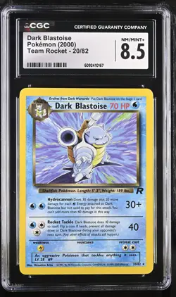 CGC 8.5 Dark Blastoise 2000 Team Rocket 20/82 Pokemon Card - Image 1