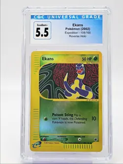 EKANS 2002 POKEMON EXPEDITION REVERSE HOLO COMMON 108/165 CGC 5.5 Q5650 - Image 1