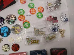 Pokemon Accessories Lot - Tokens, Sleeves, Dice, Toys, Binder And Pins - Image 4