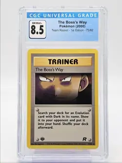 THE BOSS'S WAY 2000 POKEMON TEAM ROCKET 1ST ED. UNCOMMON 73/82 CGC 8.5 Q5650 - Image 1