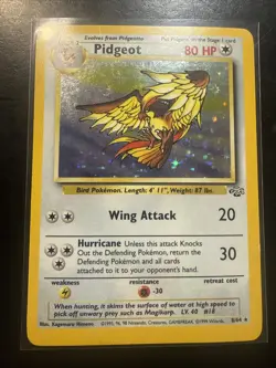 Pokemon TCG Jungle Pidgeot Holo Rare Card 8/64 1999 WOTC Vintage Np - Image 1